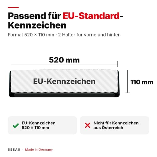 SEEAS Kennzeichenhalter Satz 2 Stück mit Wunschtext, Made in Germany – Ansicht 6