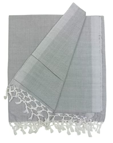 Image of Arvore Bunkaar Pure Handloom 100% Soft Desi Bamboo Viscose Soft Bhagalpuri Andi Chadar /Summer Blanket /Khes /Top Sheet /AC Blanket /Odhne wali Chadar (Grey, Plain, 1, Bhagalpuri Chadar)
