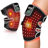 Red Light Therapy Vibration Massage Knee Brace - Wireless Rechargeable Controller, 660nm & 850nm Red Light Therapy Heated Device for Knee/Joint/Elbow/Shoulder