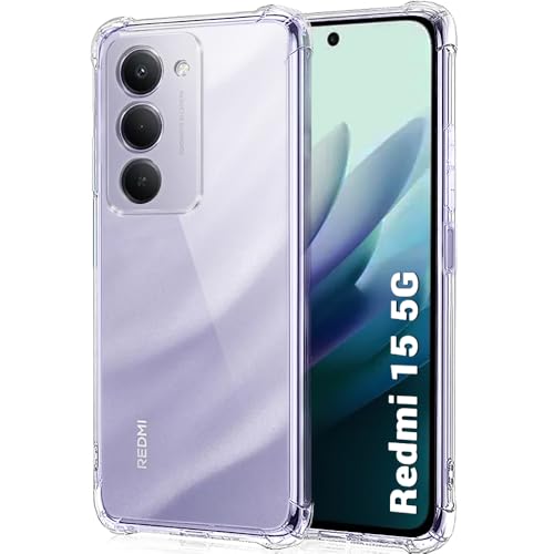 Image of TheGiftKart Crystal Clear Back Cover Case for Mi Redmi 15 5G | Shockproof Soft TPU Case | Cushioned Edges for Ultimate Protection Back Cover Case (TPU, Transparent)
