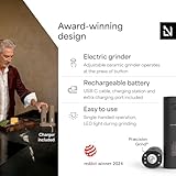 LARS NYSØM Electric Salt and Pepper Grinder Set, USB Rechargeable, Automatic Salt and Pepper Mills, Spice Shakers Refillable with LED Light, Adjustable Coarseness, Ceramic Grinder (Carbon Black) - Image 2