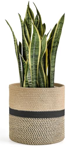 Dahey Jute Rope Plant Basket Modern Woven Storage Basket for 10" ...