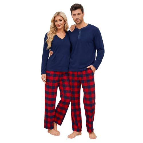 U2SKIIN pyjama homme carreaux manches longues (marine/carreaux, S)
