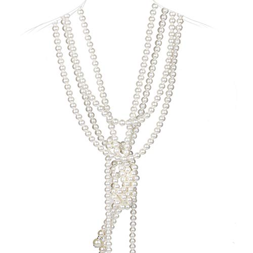 Z-synka 1920s Pearls Necklace Long Pearl Necklaces Art Deco Faux Pearls Flapper Beads Cluster Vintage Necklaces Used for Gatsby Costume Party and Wedding,Party Deco Jewelry etc?359''?