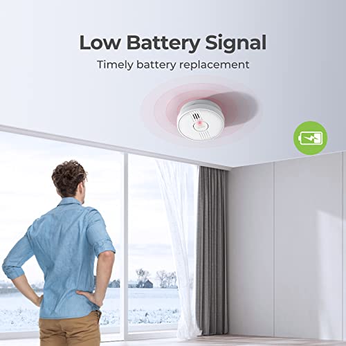 Smoke Detector, Guardryshely Fire Alarms Smoke Detectors With Photoelectric Sensor, Smoke Detector Battery Included With Silence Function And Low Battery Signal, Fire Alarm Gw206C For Home, 2 Packs #TOP6