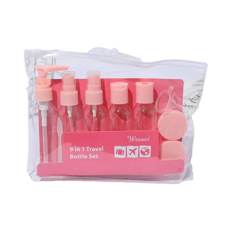 AB TRADING Refillable Travel Toiletry Bottles Set – 7 Pcs Cosmetic Containers with Pump & Spray Tops, 100ml Each, Multicolor | Travel-Size Bottles for Shampoo, Lotion, Cream & Cosmetics-image-32