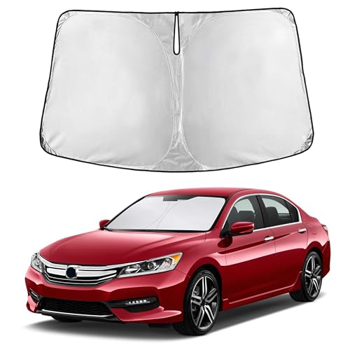Image of Autovir Windshield Sun Shade Fit for 2013-2015 2016 2017 Honda Accord Sunshade, Front Car Window Shades Sun Visor, Blocks UV Rays & Heat, Car Accessories