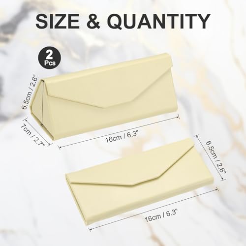 Image of PATIKIL Foldable Glasses Case, Triangle Magnetic Sunglasses Organizer Case PU Leather Hard Eyeglass Case for Women (2 Pcs)