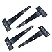 Wang-Data 4PCS T-Strap 11" Heavy Duty Shed Hinge Gate Decorative Strap Hinge Door Hinges Black Wrought Iron Rustproof