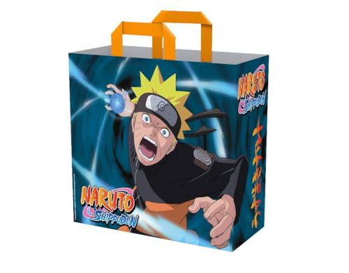 Konix Naruto Shippuden Bolsa de Compras 40 x 45 x 20 cm - Material reciclado - Blanco - Diseño Naruto Rasengan - Azul