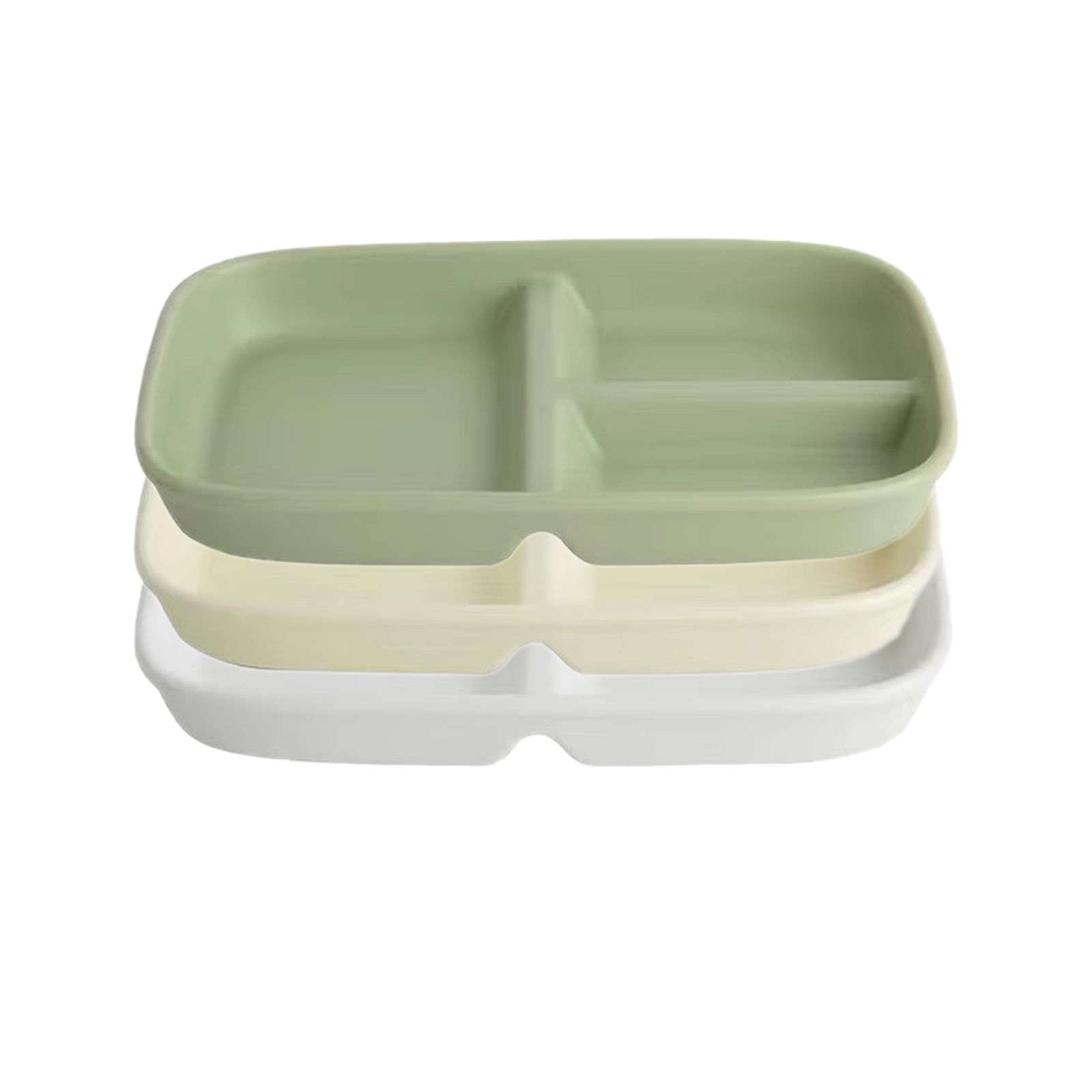 Plate Divided Dinner Tray, Phnom Penh Portion Control Plates, 211 Divided Plates for Adults, Ceramic Portion Control Plate for Weight Loss-White-3 comparment (Color : Mixed Color, Size : 3 comparme