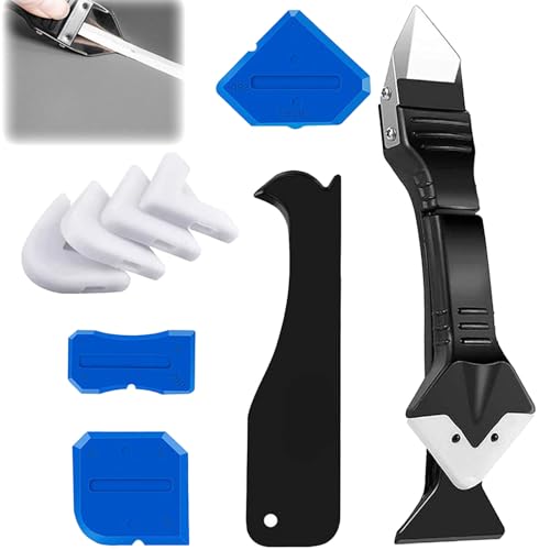 Outils de l'enlève Joint 3 en 1,Enlever Joint Silicone kit de Lisseur de Silicone Grattoir à Coulis,Enlève Joint Silicone avec lisseur de joints,Pour Évier...