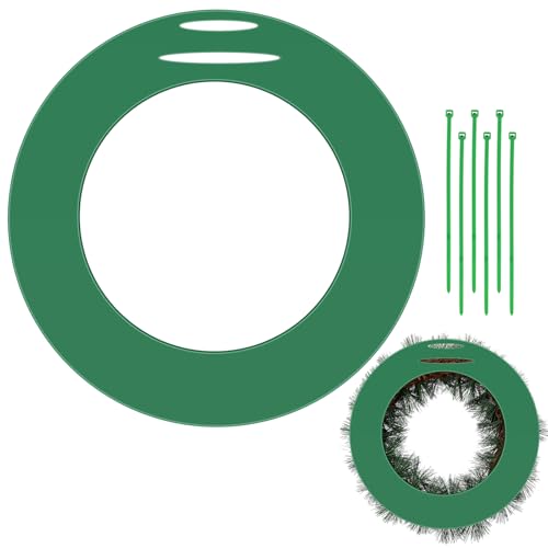 Maasechs 1 Piece Door Protecting Holiday Wreath Pad Rubber Pad Door Protector Prevent Scratches for Christmas Seasonal Decorative Protection Walls Glass (Fits 24 to 26 Inch Wreaths,Green)