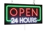 Open 24 Hours Sign, Jumbo size, 31'x17', 78x43cm, TOPKING, LED, Neon, Florescent, Signage, Signboard, Display, Billboard, Screen, Grand Opening, Gift