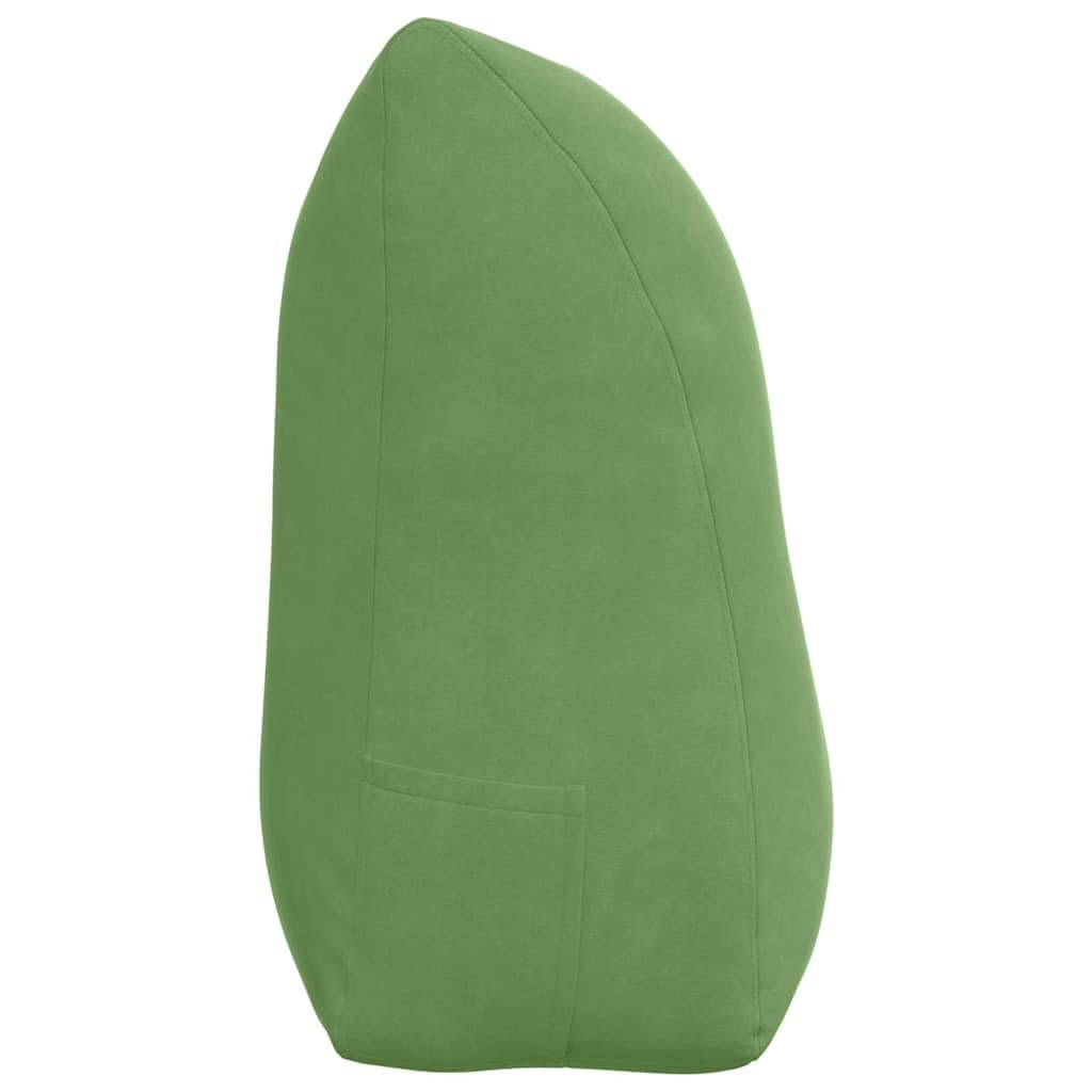 Rückenkissen 100 x 24 x 50 cm, Samt Lesekissen für Sofa und Bett, Hellgrün, Ergonomisches Stützkissen mit Seitentasche und waschbarem Bezug, Dekokissen für Wohnzimmer