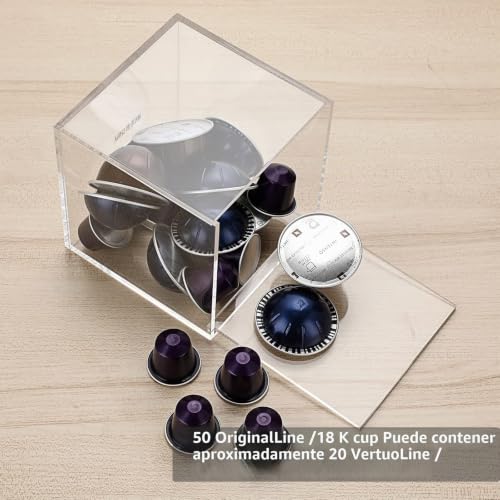 Miniatura 5 de Ignpion Caja De Almacenamiento De Cápsulas De Café Acrílicas, Soporte De Almacenamiento Compatible Con Todas Las Cápsulas De Café Y Cápsulas, Recipientes De Almacenamiento De Acrílico Con Tapa 13cm