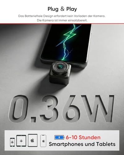 HIKMICRO Mini2Plus V2 Wärmebildkamera für USB-C iOS/Android, 256×192 IR-Auflösung, 512×384 SuperIR, einstellbares Fokus-Objektiv, für Smartphones/Tablets, unterstützt die neuesten iPhone-Modelle