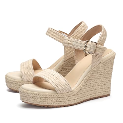 Image of VICKI.VICKI Women's Platform Sandals Wedge Ankle Strap Open Toe Sandals