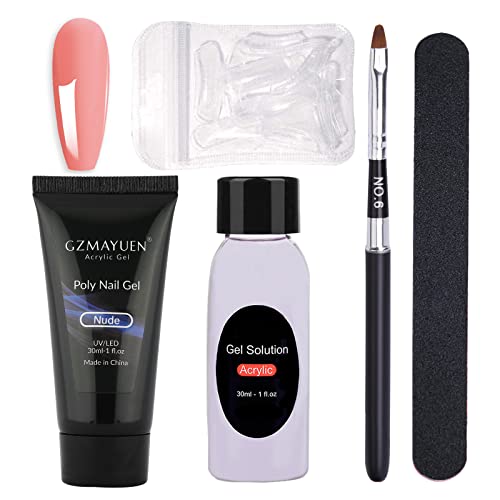 GZMAYUEN Poly Nail Extension Gel Kit 30ML Poly Gelnägel Nudefarben Building Nagel Nude Shellac Nagelverlängerungen Gel…