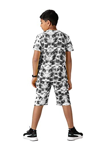 Image of KiddoPanti Boys Tie & Dye Print Tee & Shorts Set
