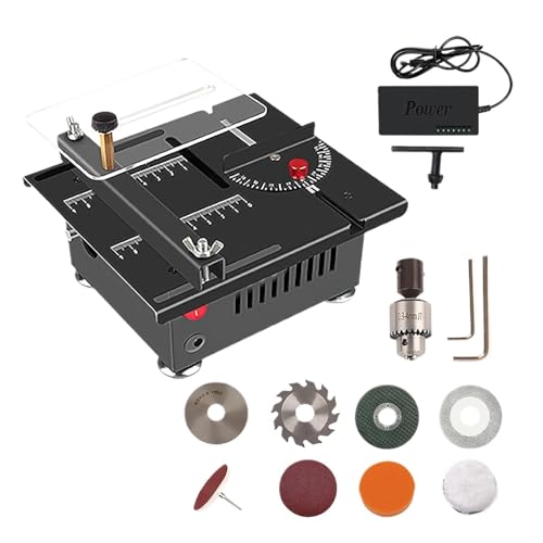 ミニテーブルソー 木工用電動ベンチソー DIY 趣味模型工芸用切削工具 100W 電動デスクトップソー 精密切断