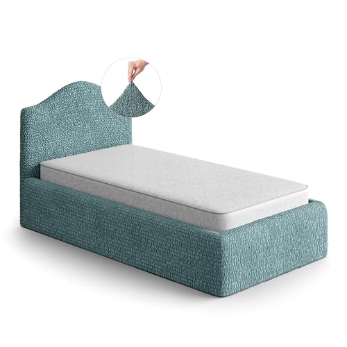 PAULATO Husse für Einzelbett über das Kopfteil und Grundgestell rüberziehen, Husse für Boxspringbetten 80-130cm Mikrofaser, bi-elastisches, kratzfestes und maschinenwaschbares Gewebe Made in Italy