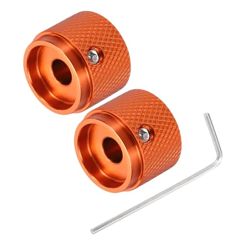 QUARKZMAN 2 Stück Gitarrenknöpfe Metall, Audio-Knopf Drehknopf 6x20x15.5mm Potentiometer Knöpfe mit Madenschraube für E-Gitarre Bass, Orange Rot QUARKZMAN 2 Stück Gitarrenknöpfe Metall, Audio-Knopf Drehknopf 6x20x15.5mm Potentiometer Knöpfe mit Madenschraube für E-Gitarre Bass, Orange Rot