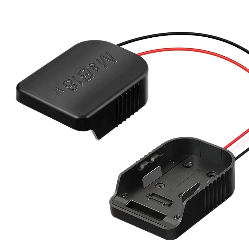 2 Packs Battery Adapter for Makita 18V Battery Power Mount Connector Adapter Dock Holder with 14 Awg Wires - (Color Name: Black)