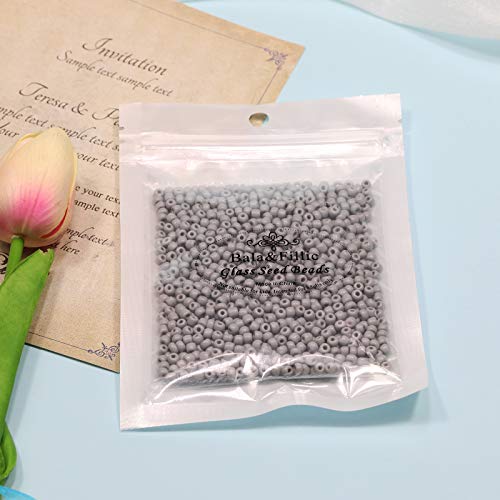 Bala&Fillic Gray Color 4mm Seed Beads About 1200pcs/100Grams in Bag, 6/0 Glass Craft Beads for Making Bracelet and Necklace (Gray) - Image 3