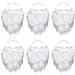 6 Pieces Funny Santa Beard Costume White Fake Beard Christmas Santa Claus Beard Costume Accessories for Teens Adults Disguise Santa Claus on Christmas Party