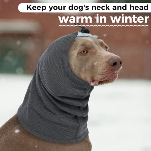 Warme Ohrenschützer Hund, Hundeschal Ohrenschutz Hund Haustiermütze Anti-Lärm-Hunde-Ohrenschützer Hundehalsband Gehörschutz-Ohrenschützer für Katzen und Hunde(Grau, S)