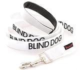 BLIND DOG White Color Coded Alert Warning 2 4 6 Foot Padded Dog Leash (No/Limited Sight) PREVENTS Accidents By Warning Others of Your Dog in Advance (Standard Leash)