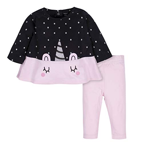 Gerber Baby Girls Long Sleeve Tunic and Legging Set, Small Ivory Dots, 18 Months