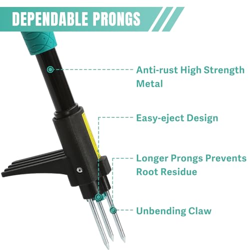 Breeze Touch BT-WEEDER-PJ 39 Inch Weed Pulling Tool, 3-Claw Detachable Weed Puller Tool thumb #1