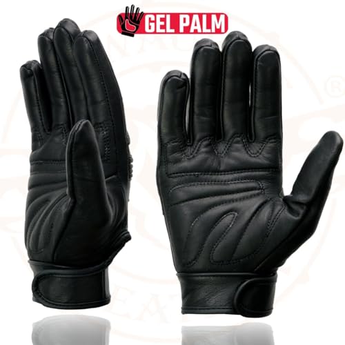 Image of Milwaukee Leather Men's Leather Motorcycle Gloves - Gel Padded Palm, Adjustable Wrist, Riding Gloves - X-Small
