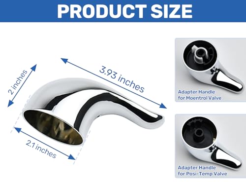 Image of Replacement for 100657 Moen Tub /Shower Lever Handle,Compatible with Moen Posi-Temp Valve Systems,Compatible with Moentrol Valve,Single Handle Faucets for Adjust Water Volume and Temperature ﻿,Chrome