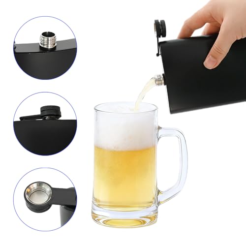 Ram® Pack of 2 Stainless Steel 120z Hip Whiskey Liquor Flask Leakproof Portable Bottle for Camping, Hiking, Party