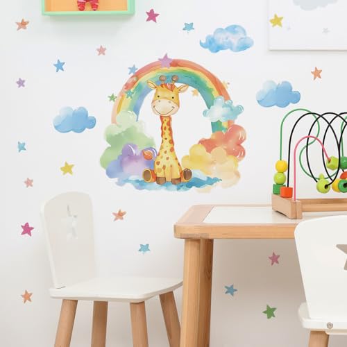 Vinilo decorativo Achang jirafa acuarela para pared infantil miniatura 3