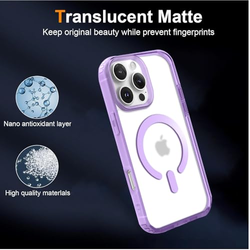 Image of KARWAN️ Hybrid Transparent iPhone 16 Pro Back Cover Case Compatibe with Mag-Safe | Shockproof Design |Camera Protection Bump | Transparent Back Cover Case for iPhone 16 Pro (PC, TPU | Purple