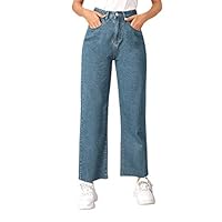 KOTTY Womens High Rise Cotton Lycra Jeans(Wash Blue