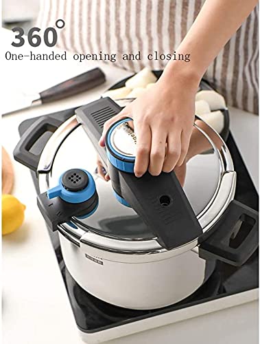 Household Explosion-Proof Pressure Cooker,304 Stainless Steel High Pressure Cooking Pot for Gas Stove Induction Cooker 3-5 People Use (Color : Blue) - Image 4