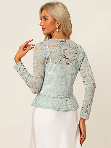 Image of Allegra K Bolero Shrug for Women's Lace Cardigan Tie Front Crop Ruffled Formal Dressy Wedding Shrugs