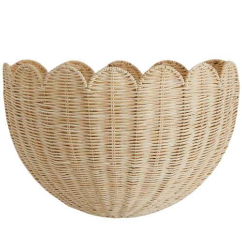 BEBE BASK Scalloped Wicker Basket