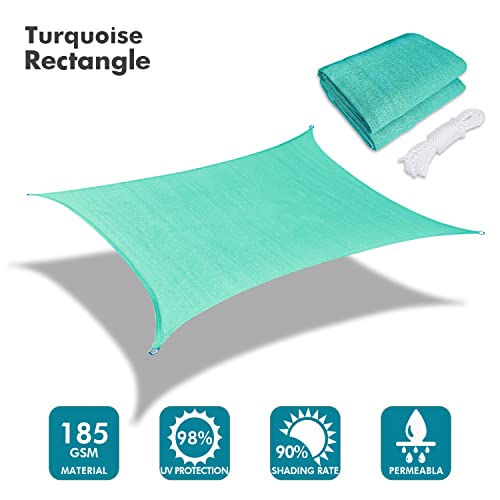 Image of KANAGAWA 20'X20' Sun Shade Sail Turquoise Curved Square Customizable
