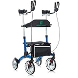 BEYOUR WALKER Upright Rollator Walker with Adjustable Backrest, 10' Front Wheels and Double Zipper...