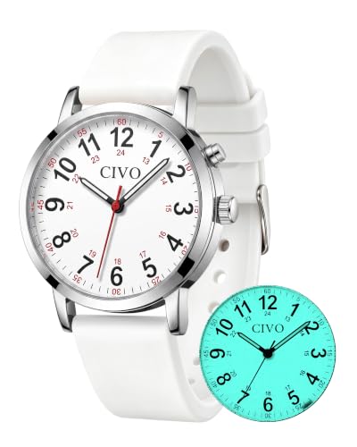 Image of CIVO Night-Light Nurse Watches for Women: Easy-Read Analog Waterproof Watch