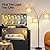 OUTON Floor Lamp with Remote Control, Modern Bright Lamps for Living Room, Adjustable 3-Light Tall Arched Lamp for Bedroom, Office, 2400lm Mid Century Design with Hanging Shade
