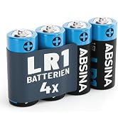 ABSINA Batterie LR1 N Lady 1,5 Volt Alkaline - auslaufsicher &amp; langlebig | 4er Pack LR1 Batterien...