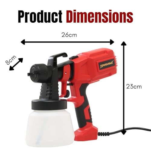 Image of TOMAHAWK EPS-3000 High-Power 400W Electric Paint Sprayer | 3 Nozzles (1.8 /2.0 /2.5mm), 800ml Tank, 32000 RPM Motor | HVLP Home Painting Machine for Walls, Furniture & DIY Projects