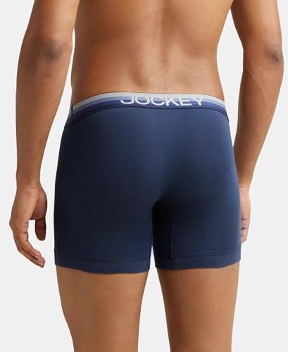 Image of Jockey ZN03 Men's Super Combed Cotton Elastane Stretch Solid Boxer Brief with Ultrasoft Waistband